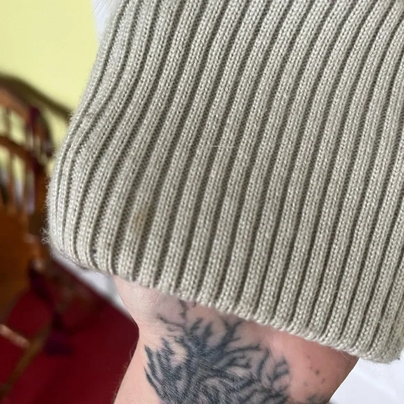 Mixit Vintage sz L cream/ taupe Y2K Real Rabbit Fur & Leather Bomber Jacket - Picture 8 of 15